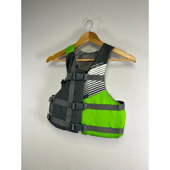 Aqua Lung Youth lifejacket PFD green gray water sports 50–90 LBS ￼ - Picture 2 of 7